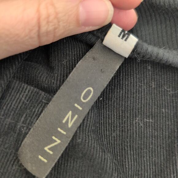 Inizio Dress Medium Cotton Corduroy Bubble Hem Black Magic 2 Pocket Lagenlook M - Picture 7 of 12